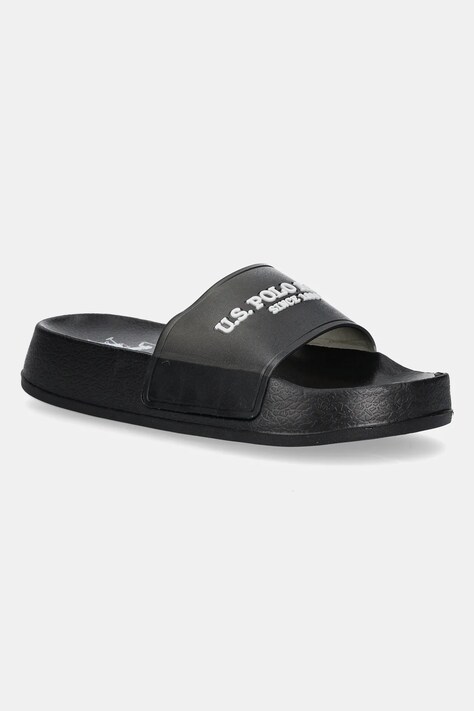 U.S. Polo Assn. papuci AMAMI femei, culoarea negru, cu platforma, AMAMI009W/5G2