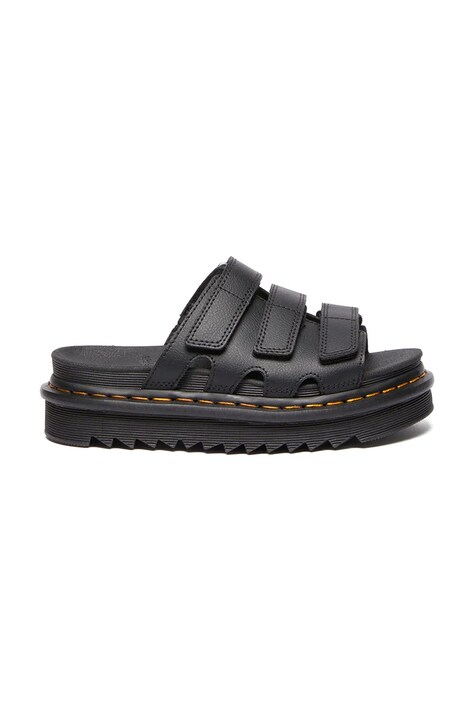 Dr. Martens slapi de piele Raine femei, culoarea negru, cu platforma, DM40522001