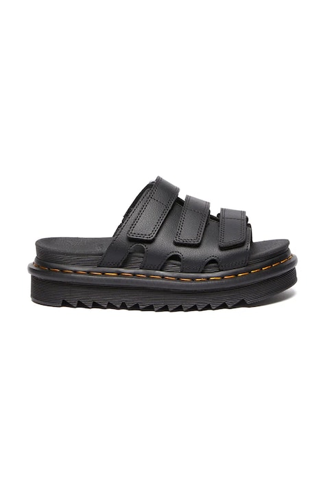 Шкіряні шльопанці Dr. Martens Raine жіночі колір чорний на платформі DM40522001