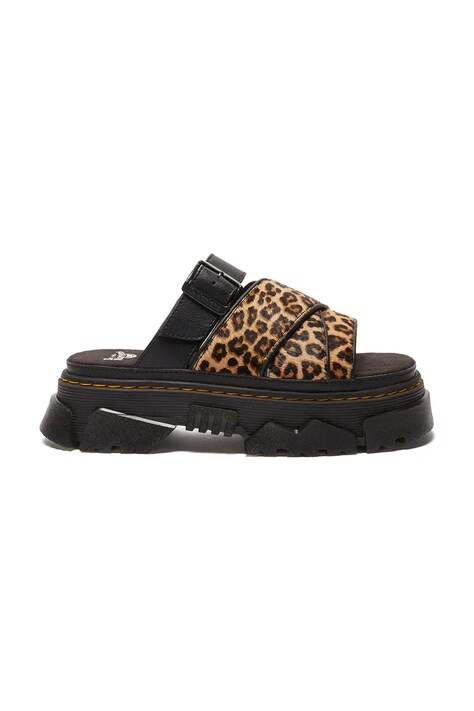 Шльопанці Dr. Martens Mattison колір чорний на платформі DM41110200