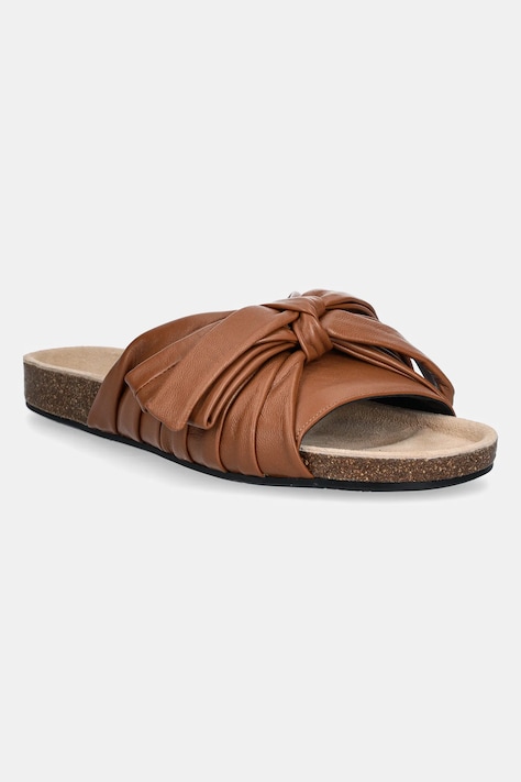 JW Anderson klapki skórzane damskie kolor brązowy SN0096 LA0161 640