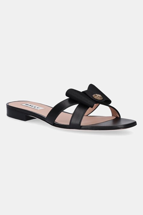 Bally slapi de piele femei, culoarea negru, WF105A