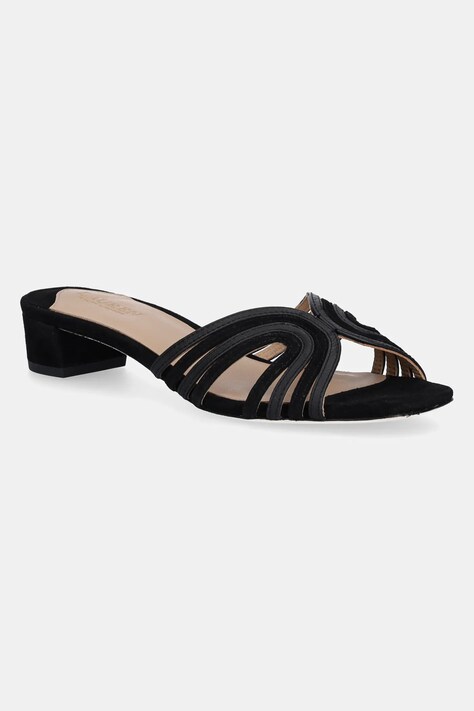 Lauren Ralph Lauren slapi de piele Fay Mtstrp femei, culoarea negru, cu toc drept, 802961818003
