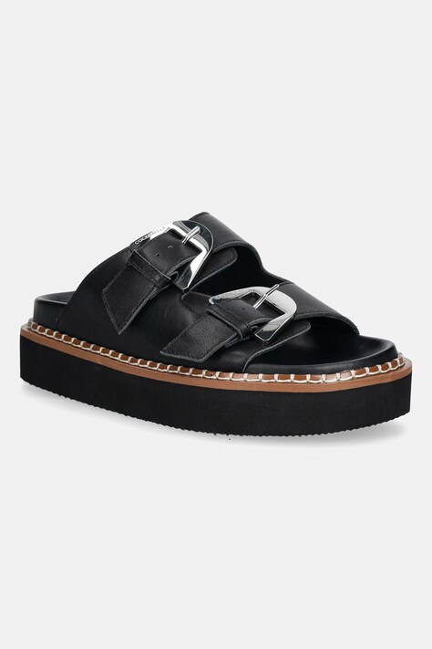 Coccinelle papuci de piele culoarea negru, cu platforma, E4 SOF 17 03 01 001