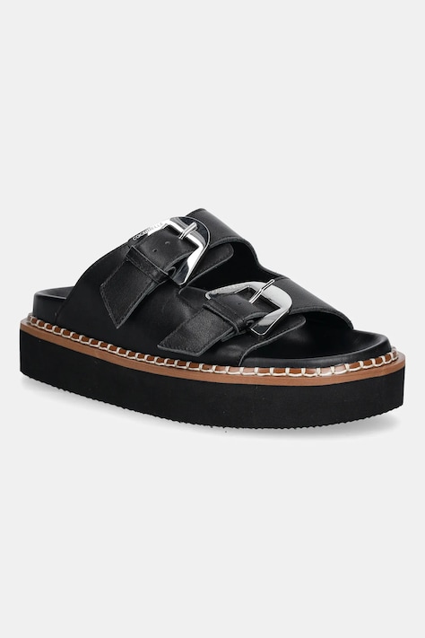 Coccinelle papuci de piele culoarea negru, cu platforma, E4 SOF 17 03 01 001