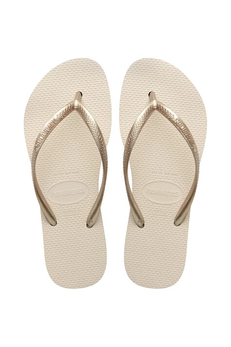 Žabky Havaianas SLIM FLATFORM dámské, béžová barva, 4144537.0121