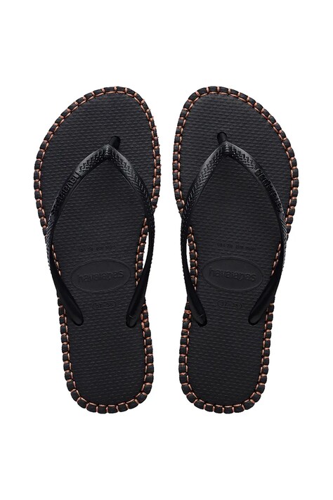 Žabky Havaianas SLIM FLATFORM dámské, černá barva, 4149928.0090