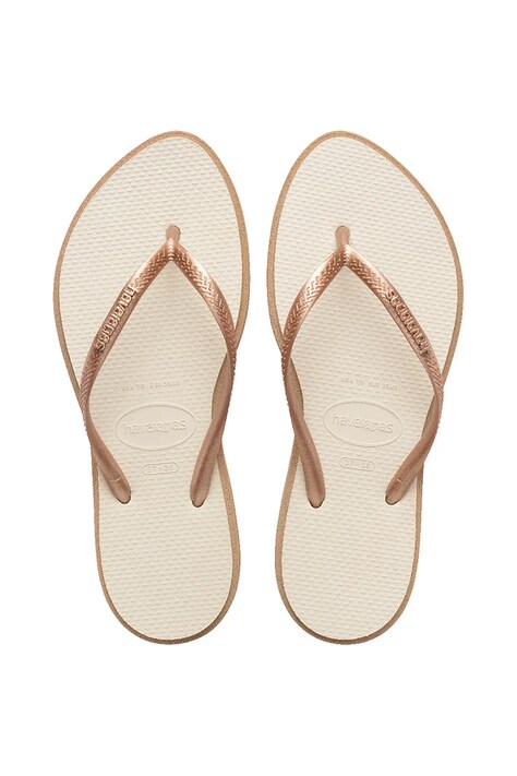 Žabky Havaianas SLIM POINT dámské, béžová barva, 4149584.6842