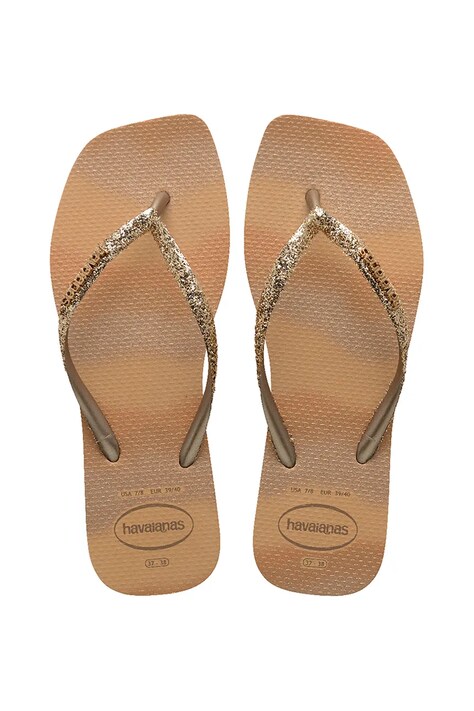 Havaianas slapi SLIM SQUARE GLITTER femei, culoarea auriu, 4149417.0570