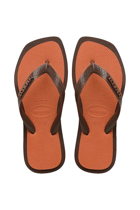 Havaianas slapi TOP SQUARE FUSION femei, culoarea maro, 4149944.0727