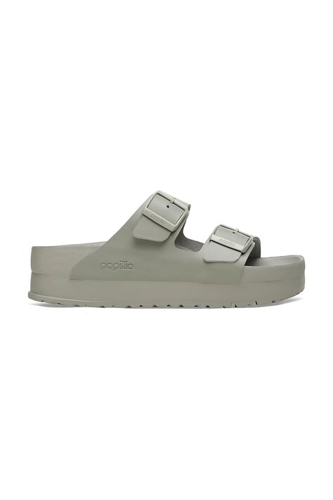Δερμάτινες παντόφλες Birkenstock Arizona Flex Platform Birkenstock x Papillio γυναικείες, χρώμα: γκρι, 1026913