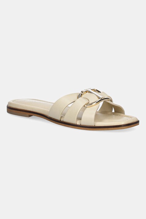 Twinset șlapi de piele culoarea bej, 251TGT090