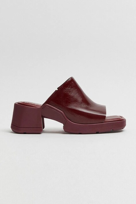 Kožené pantofle Miista Clarin dámské, červená barva, na podpatku, E8_3637