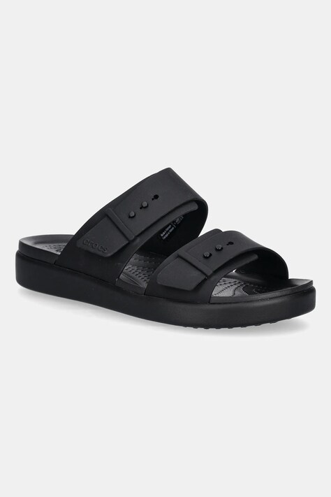 Crocs klapki Brooklyn Buckle Low damskie kolor czarny na platformie 211215