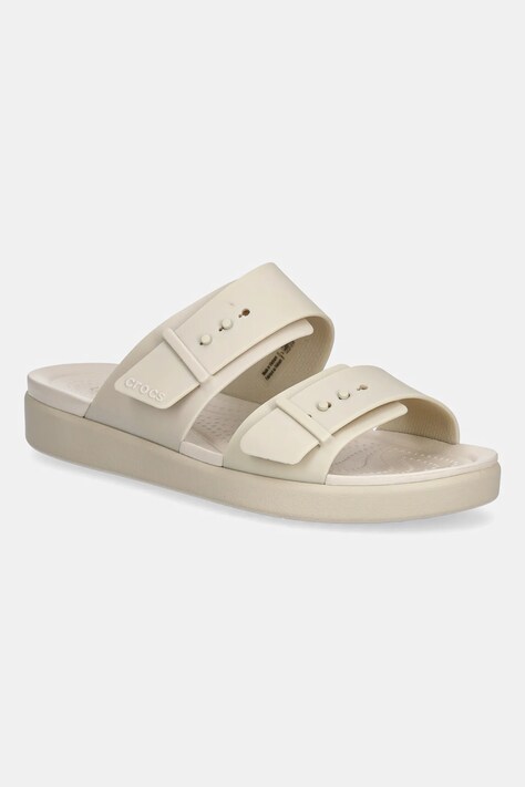 Crocs klapki Brooklyn Buckle Low damskie kolor zielony 211215