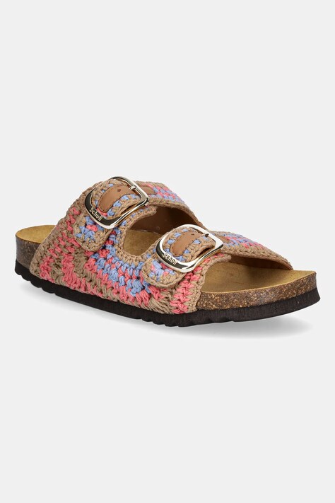 Scholl papuci NOELLE femei, culoarea bej, F322483014