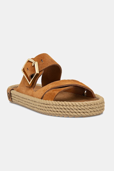 Bohonomad papuci espadrile de damă din piele întoarsă Sevilla maro SEV.12