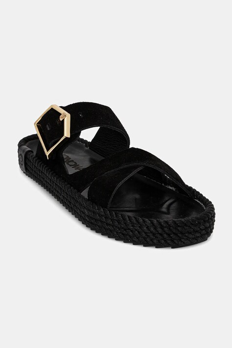 Bohonomad papuci din piele Sevilla femei, culoarea negru, SEV.20