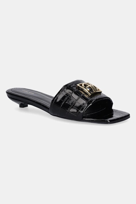 Anine Bing leather sliders Ria Sandals Monogram women's black color A.14.10784