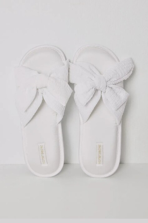 women'secret papucs BOW OR TIE BOW HOUSE SLIPPERS bézs, 4999666