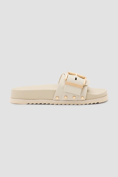 AllSaints papuci Ellie Stud Slider femei, culoarea bej, W038FC