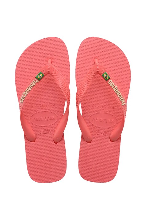 Havaianas japonki HAV. BRASIL LOGO TROPICAL damskie kolor pomarańczowy 4110850.9260
