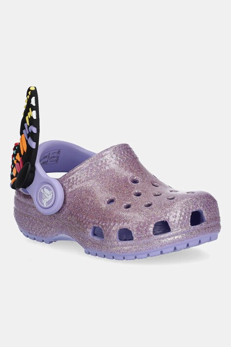 Crocs șlapi copii CLASSIC IAM BUTTERFLY CLOG T culoarea violet, 210018