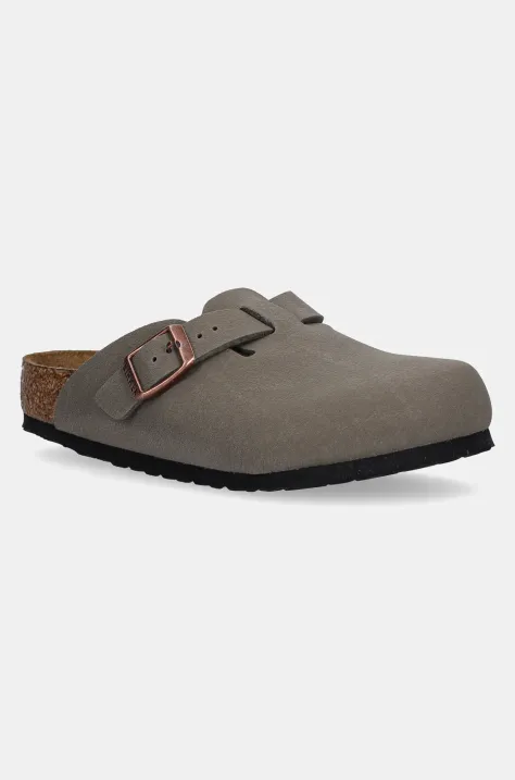 Detské šľapky Birkenstock Boston zelená farba, 1029357