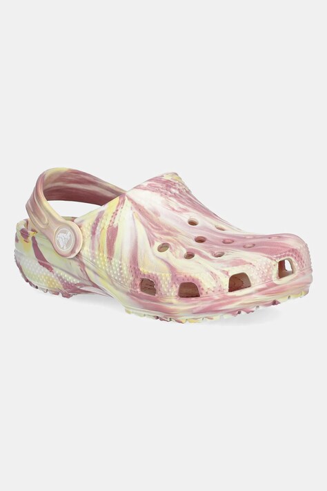 Шльопанці Crocs CLASSIC GLOW MARBLED CLOG KIDS колір рожевий 210718