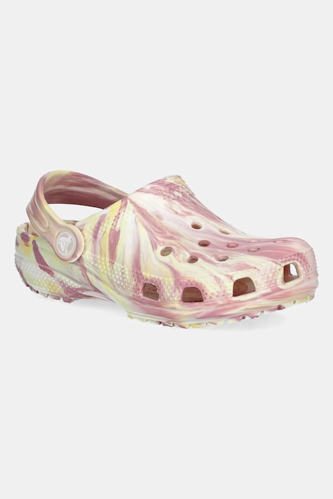 Šľapky Crocs CLASSIC GLOW MARBLED CLOG KIDS ružová farba, 210718