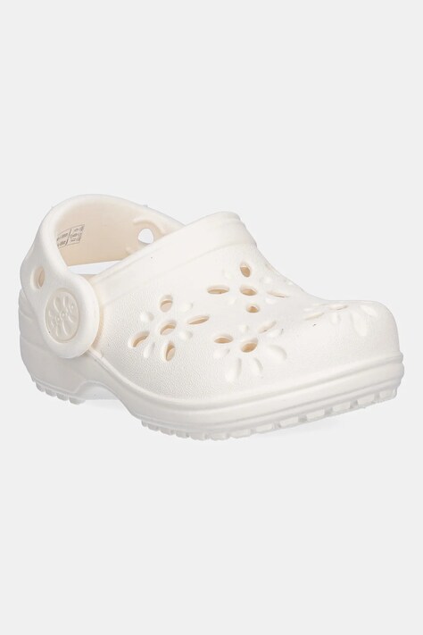 Παντόφλες Crocs CLASSIC FLORAL CUT OUT CLOG KIDS χρώμα: μπεζ, 210944