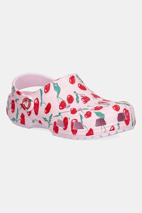 Crocs papuci CLASSIC FRESH FRUITS CLOG KIDS culoarea roz, 211020