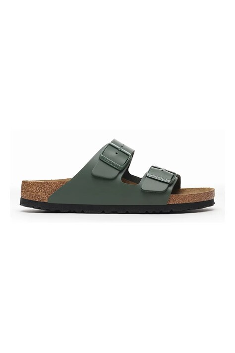 Birkenstock papuci de piele Arizona bărbați, culoarea verde, 1029165