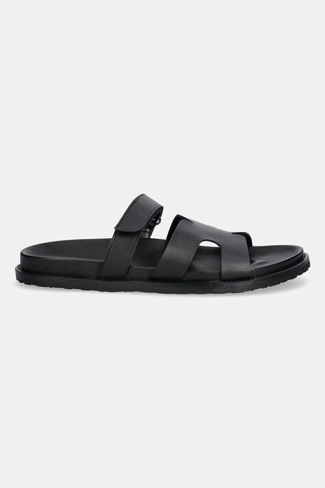 Шкіряні шльопанці Steve Madden Manu — SS25-KLM01K, чорний — фото 2