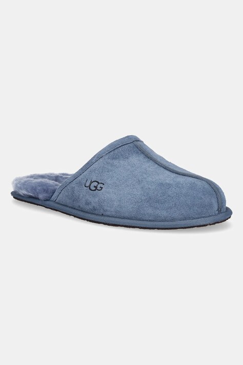 UGG papuci din piele Scuff culoarea albastru marin, 1101111-PFCB