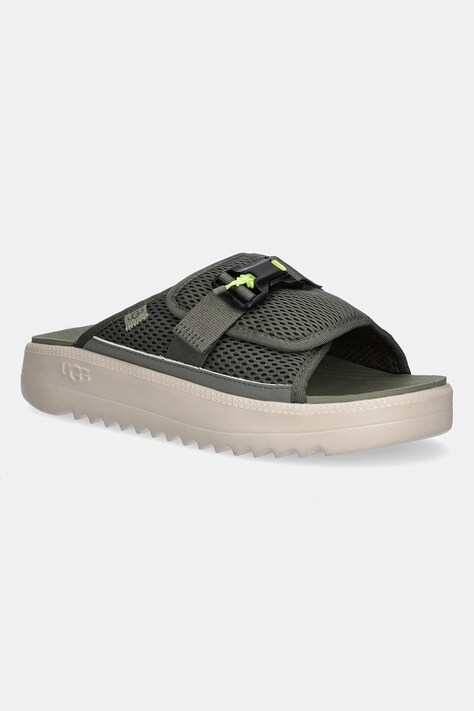 Pantofle UGG Maxxer Slide 2.0 pánské, zelená barva, 1167871-WLN