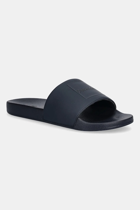 Natikače Calvin Klein POOL SLIDE W/ CK SQUARE boja: tamno plava, HM0HM01754