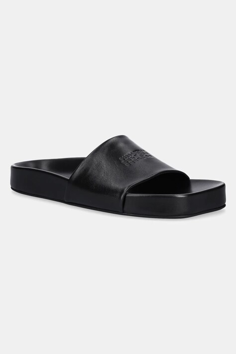 Kožené šľapky MM6 Maison Margiela čierna farba, SH3WP0003