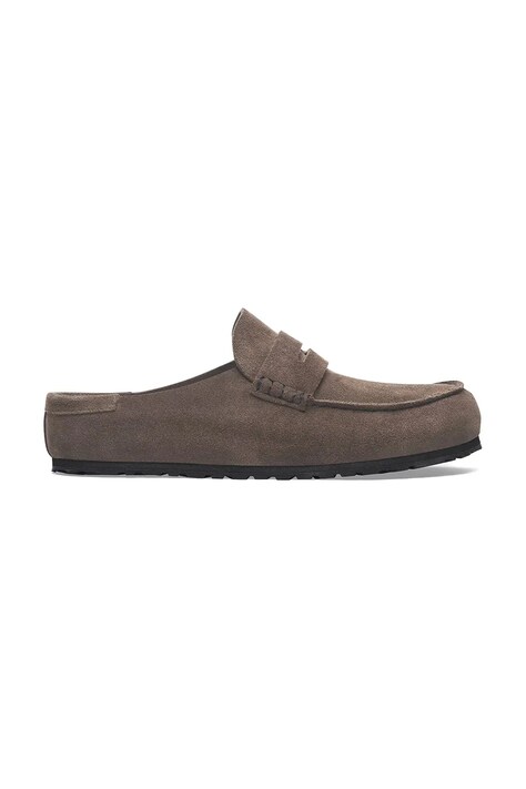 Замшевые шлепанцы Birkenstock Naples Wrapped LEVE цвет коричневый 1029672