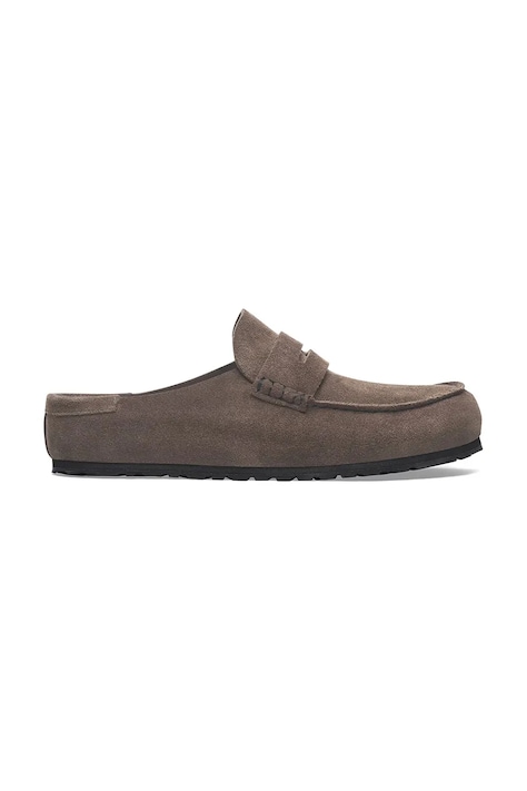 Semišové šľapky Birkenstock Naples Wrapped LEVE hnedá farba, 1029672
