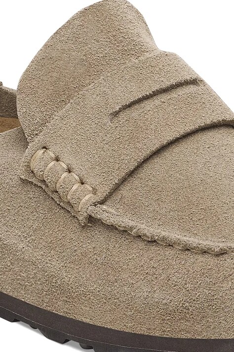 Замшеві шльопанці Birkenstock Naples Wrapped LEVE — SS25-KLM09T, бежевий — фото 3