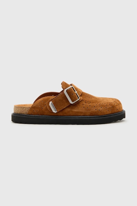 AllSaints papuci din piele Randal Mule culoarea maro, M003FC