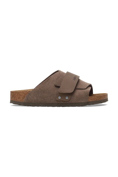 Birkenstock slapi de piele Kyoto culoarea verde, 1029137