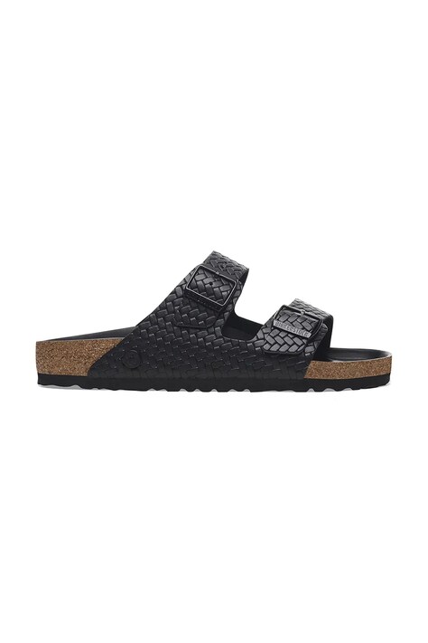 Kožené pantofle Birkenstock Arizona Woven Emboss černá barva, 1029133
