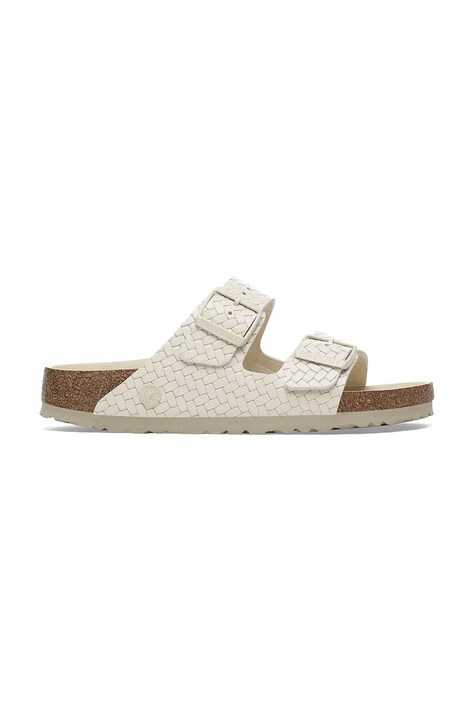 Kožené pantofle Birkenstock Arizona Woven Emboss béžová barva, 1029172
