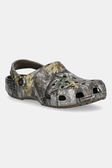 Crocs sliders Classic Real Tree Edge Clog brown color 205413.267