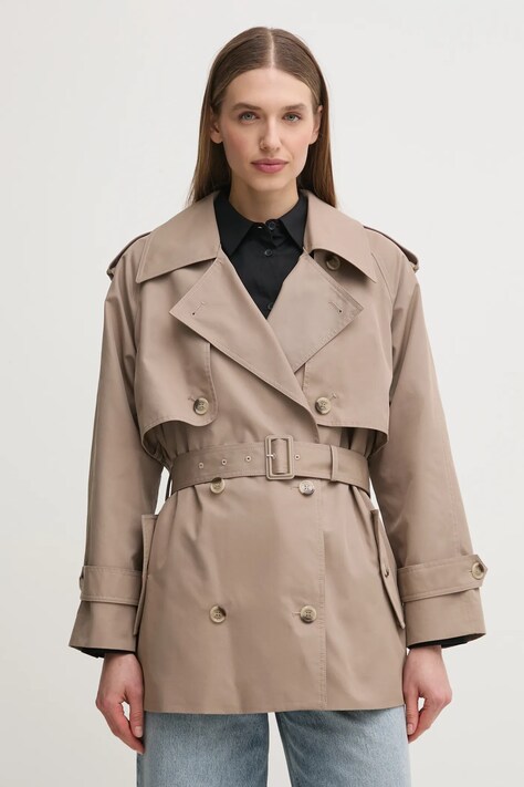 Kaput Joop! za žene, boja: bež, za prijelazno razdoblje, kopčanje u dva reda, 30044820 10018890