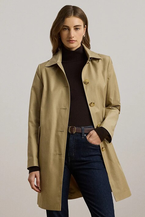 Lauren Ralph Lauren palton femei, culoarea bej, de tranzitie, 297967121