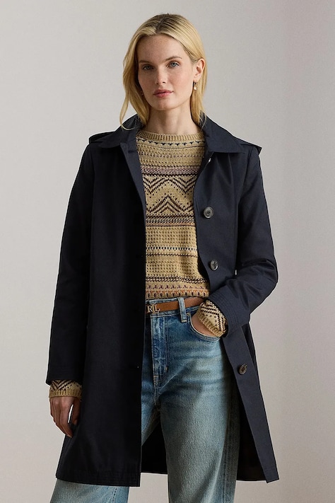 Lauren Ralph Lauren płaszcz damski kolor granatowy przejściowy 297967121
