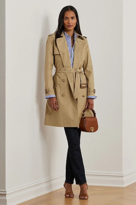 Lauren Ralph Lauren trenci femei, culoarea bej, de tranzitie, 297967122